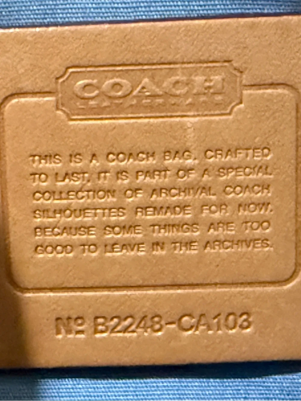 Coach denim canvas